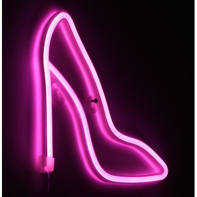 Ταμπέλα - Πινακίδα Led Neon Women Shoes Μονής Πλευράς Usb - Μπαταρία