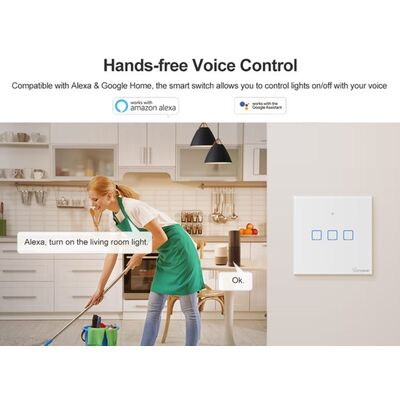 SONOFF Ασύρματος Διακόπτης Αφής Touch Διπλός Smart Wifi