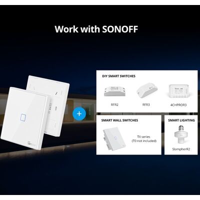 SONOFF Ασύρματος Διακόπτης Αφής Touch Μονός Wireless