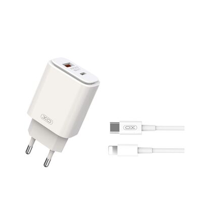 Phone Charger XO L90A EU PD20W+QC18W Fast charge with Lightning Cable