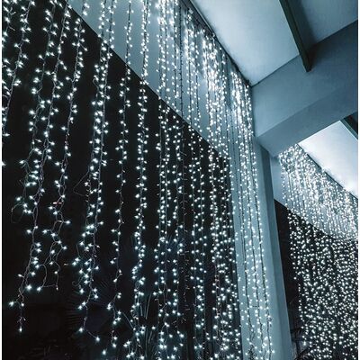 Christmas Led Icicle Lights Cool White 360L 2m x 2m  Steady mode
