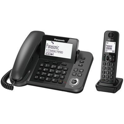 Σταθερό Τηλέφωνο Panasonic KX-TGF310EXM + Ασύρματο Τηλέφωνο με υποδοχή Hands-free  2 σε 1