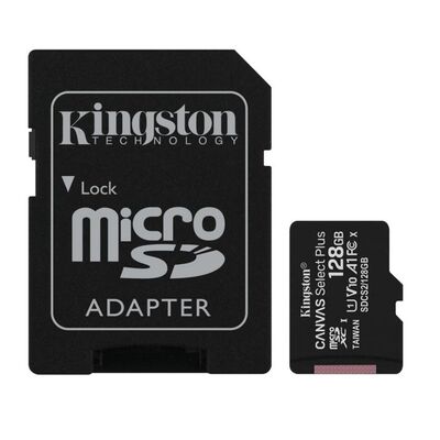 Κάρτα Μνήμης Micro SD Kingston 128GB Class 10 UHS-I 100 MB/s + Αντάπτορας