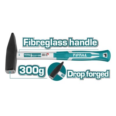 Hammer With Fiberglass Plastic Handle 300gr Total THT713006