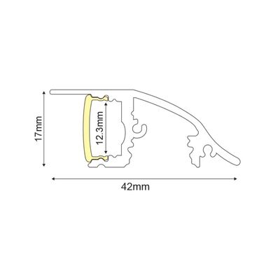 Προφίλ Αλουμινίου Επίτοιχο για Κρυφό Φωτισμό 2m 12.3mm 02290-040