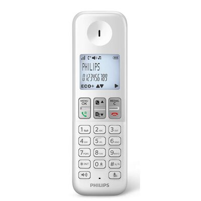 Ασύρματο Τηλέφωνο Philips D2501W-34 με Ελληνικό Μενού Λευκό