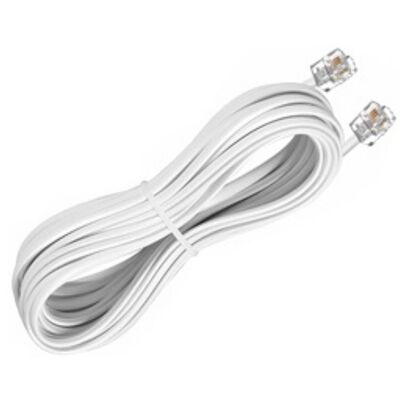 Phone Cable Extension 6P4C 10m RJ11 White T205-64 (202) COMP