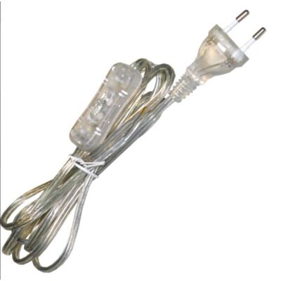 Handswitch for Household with Cable 1.40+0.60 & Plug Male Transparent