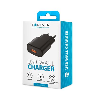 Wall Charger USB 18W Forever Black