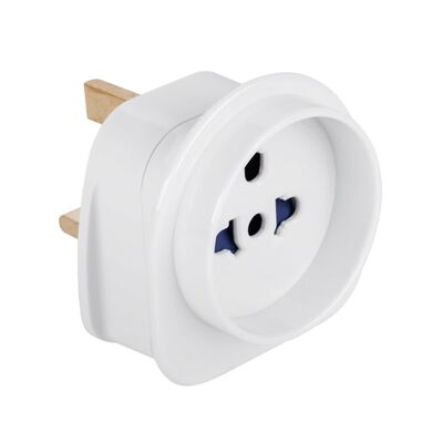 Travel Adapter Plug UK to Universal White