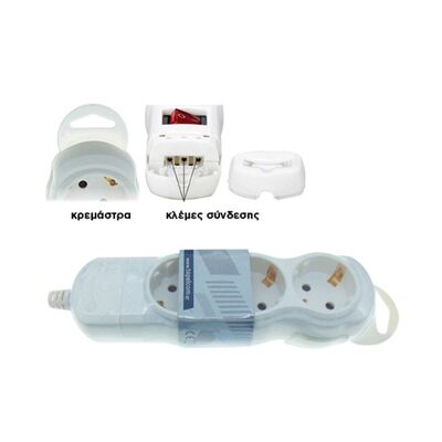 Safety Power Strip with Childer Protection 3Outlets Without Cable White KCG03M BNG