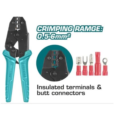 Coaxial Connector Crimping Tool  with Ratchet 225mm Total THCPJ0506