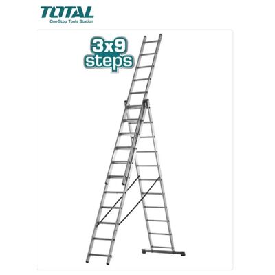Ladder 3X9 Aluminum Steps Professional Total THLAD03391