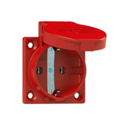 Flush Mount Socket 2P 16A with Cover ΙP54 Red 1050-0ss PCE
