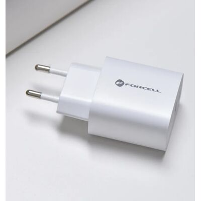 Φορτιστής Forcell  με USB C and USB A sockets - 3A 30W with PD και λειτουργία Quick Charge 4.0