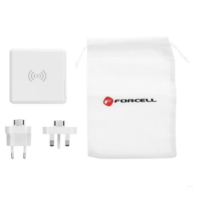 Multifunction Charger Forcell 15W 4in1 with USB/USB-C socket, power bank 8000mAh and wireless charging