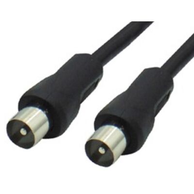 Coaxial TV Aerial Cable RF Fly Lead Digital Male to Male Black 5m