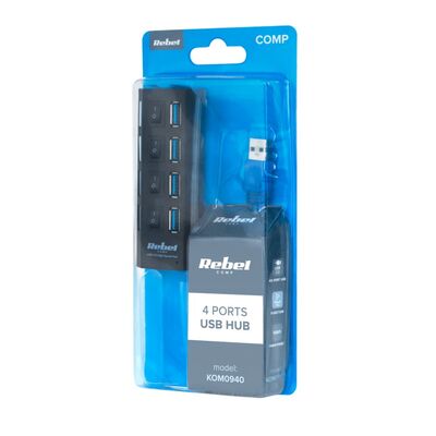 HUB USB 3.0 4-Ports Rebel + switch
