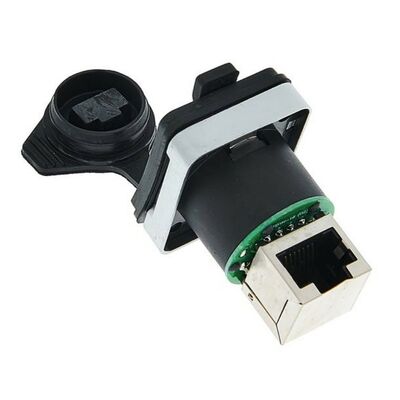 Panel Mount D-Type Ethernet Connector RJ45 to RJ45 Seetronic IP65