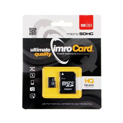 Κάρτα Μνήμης Micro SD Imro 16GB Class 10 Με Αντάπτορα