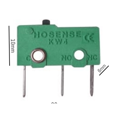 MICRO SWITCH, NO LEVER, LONG SOLDER TERMINAL
