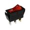 Switch Rocker Medium 3P On-Off 16A/250V Red with Light RL1-311