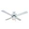 Ceiling Fan 70W 130cm White with Pull Switch & Lamp Holder E27