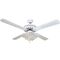 Ceiling Fan 70W 130cm White with Pull Switch & 4x Lamp Holder E27