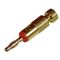Male Red Metallic Gold Plated Banana Connector BP-502G