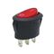 MINI ROCKER SWITCH 3P WITH LAMP ON-OFF 10A/250V RED ΟΒΑΛ "0-" RK2-37 SOKEN
