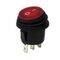 MINI ROCKER SWITCH 3P WITH LAMP ON-OFF 10A/250V IP65 RED WR5110 HNO