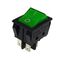 LARGE ROCKER SWITCH 4P WITH LAMP ON-OFF 22A/250V GREEN R210 HNO