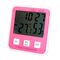 Thermometer - Digital Hygrometer with Clock Pink