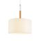 Lighting Fixture Sand White + Wood Shade + White 1 x E27 13800-404