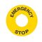 Πινακίδα Ένδειξης Φ90 Emergency/Stop Για Φ22 Κίτρινη Ε90 KND