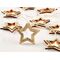 Χριστουγεννιάτικα 10 led λαμπάκια ξύλινα αστεράκια glitter ασημένια με μπαταρίες ΑΑ