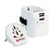 3P Pole World Travel Adapter With Intergrated USB Charger for More Than 200 Destinations SKROSS