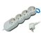 Security socket 4 positions 3X1,5 1,5m White Oval