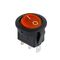 Mini Round Rocker Switch D23 2P ON-OFF 6.5A/250V Red with Light