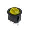 Mini Round Rocker Switch D23 2P ON-OFF 6.5A/250V Yellow with Light